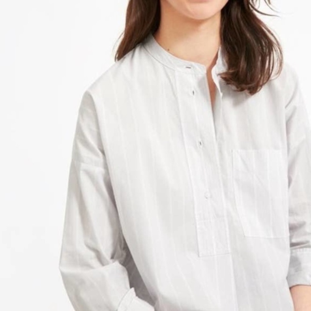 Everlane Popover Collarless Shirt